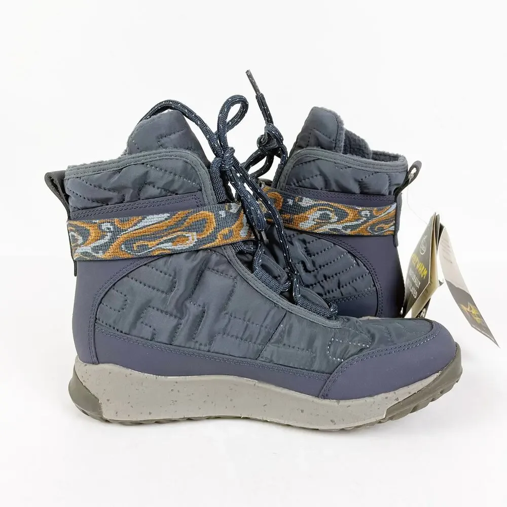 CHACO Women's Borealis Quilt Snow Boots 6.5 Denim Blue Waterproof NWT